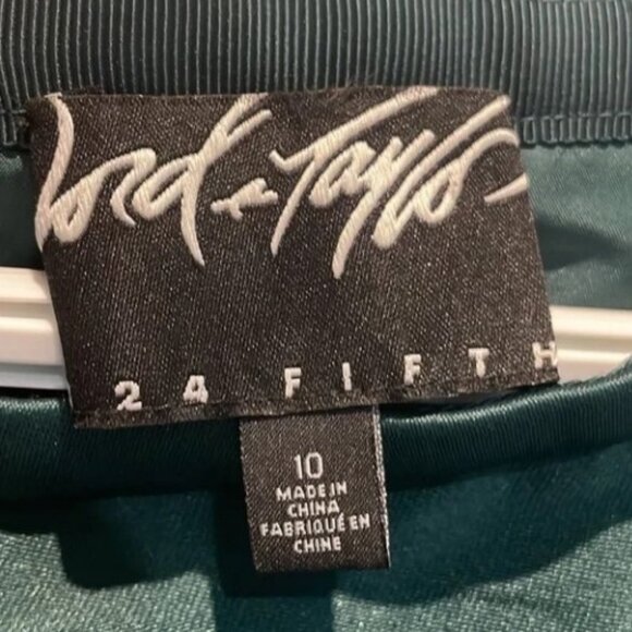 Lord & Taylor green bird cage skirt size 10 - Picture 5 of 6